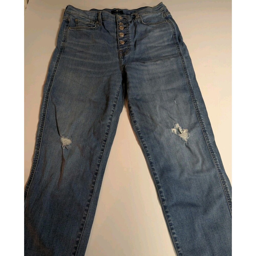 7 For All‎ Mankind Josefina High Rise Button Fly Boyfriend Jeans Size 31